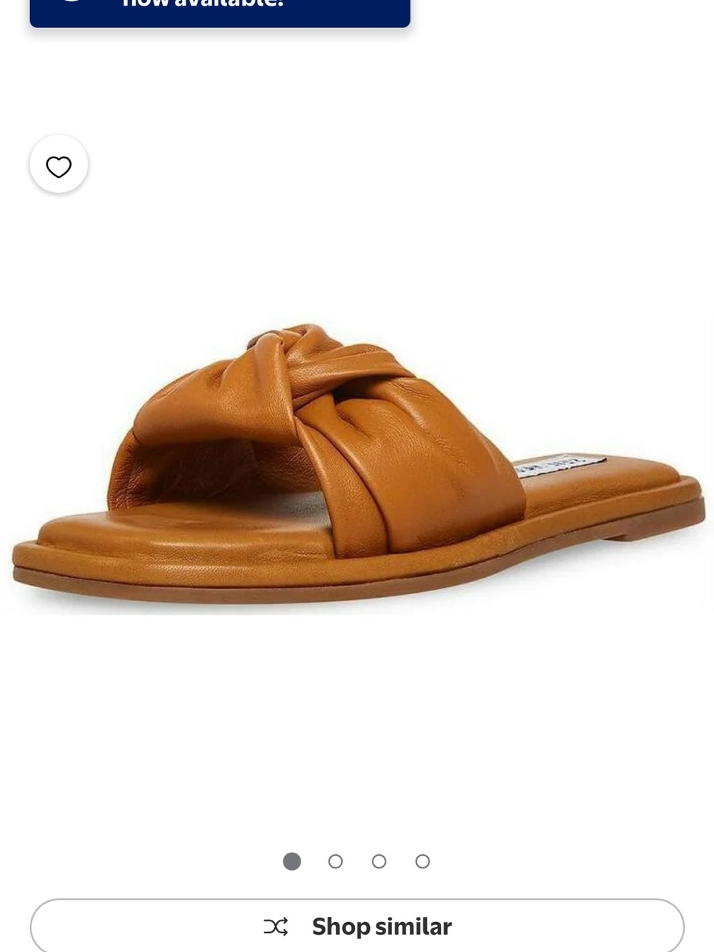 Steve Madden Tatiana Cognac Knot Leather Slide Sandal